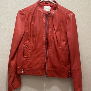 Mango Red Leather Jacket